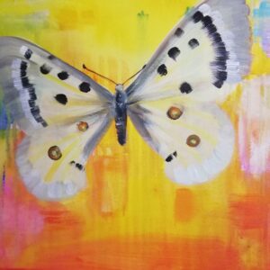 Der Schmetterling von Kati Wetzel. Acryl auf Leinwand